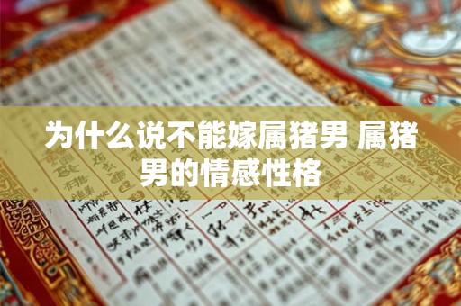 为什么说不能嫁属猪男 属猪男的情感性格