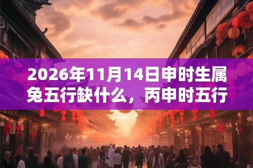 2026年11月14日申时生属兔五行缺什么，丙申时五行缺什么