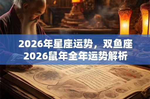 2026年星座运势，双鱼座2026鼠年全年运势解析
