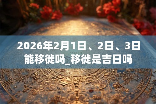 2026年2月1日、2日、3日能移徙吗_移徙是吉日吗 2026年2月1日、2日、3日能移徙吗_移徙是吉日吗