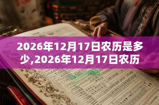 2026年12月17日农历是多少,2026年12月17日农历表