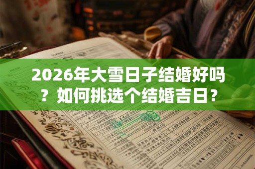 2026年大雪日子结婚好吗？如何挑选个结婚吉日？