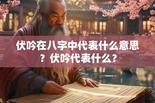 伏吟在八字中代表什么意思？伏吟代表什么？
