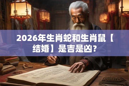 2026年生肖蛇和生肖鼠【结婚】是吉是凶？