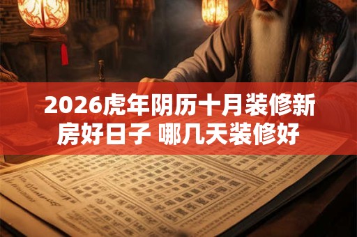 2026虎年阴历十月装修新房好日子 哪几天装修好