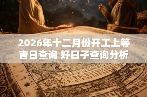 2026年十二月份开工上等吉日查询 好日子查询分析