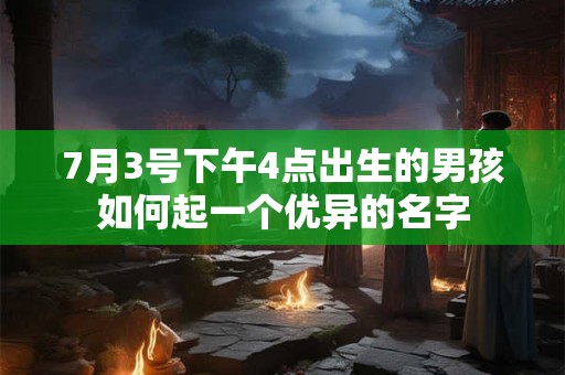 7月3号下午4点出生的男孩如何起一个优异的名字