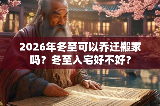 2026年冬至可以乔迁搬家吗?冬至入宅好不好? 2026年冬至可以乔迁搬家吗?冬至入宅好不好?