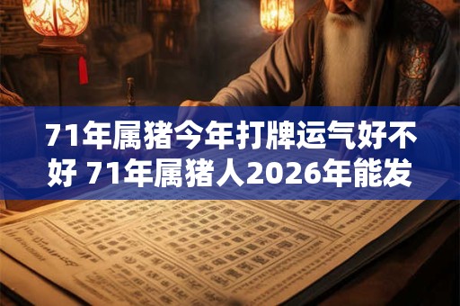 71年属猪今年打牌运气好不好 71年属猪人2026年能发财吗