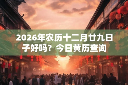2026年农历十二月廿九日子好吗？今日黄历查询