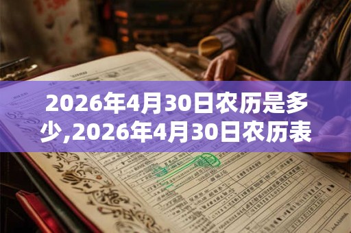2026年4月30日农历是多少,2026年4月30日农历表