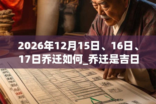 2026年12月15日、16日、17日乔迁如何_乔迁是吉日吗