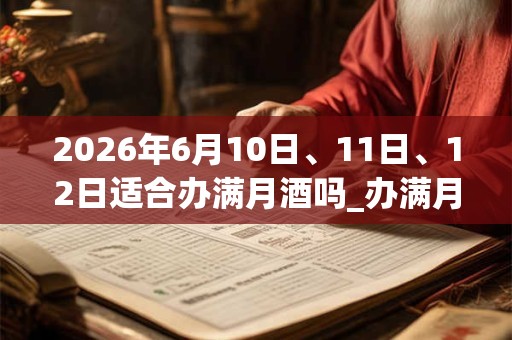 2026年6月10日、11日、12日适合办满月酒吗_办满月酒吉利吗