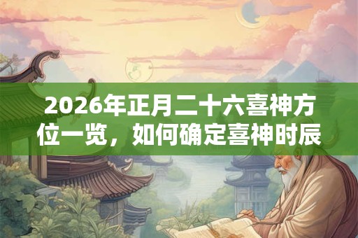 2026年正月二十六喜神方位一览，如何确定喜神时辰