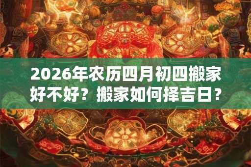 2026年农历四月初四搬家好不好？搬家如何择吉日？