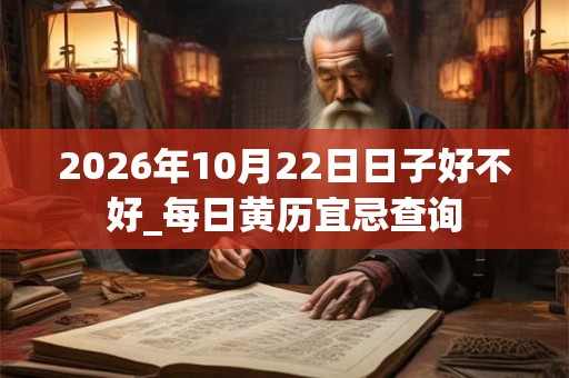 2026年10月22日日子好不好_每日黄历宜忌查询
