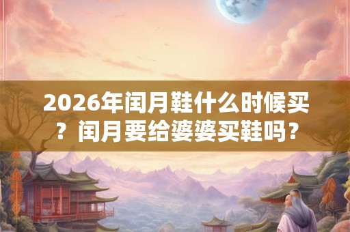 2026年闰月鞋什么时候买？闰月要给婆婆买鞋吗？