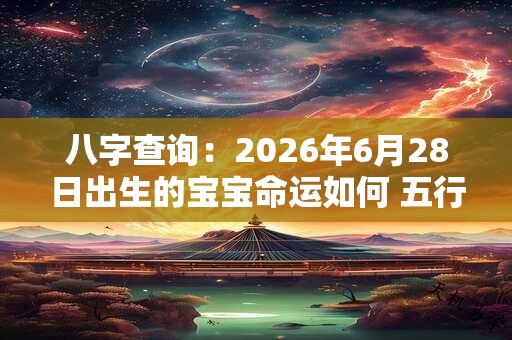八字查询：2026年6月28日出生的宝宝命运如何 五行缺什么