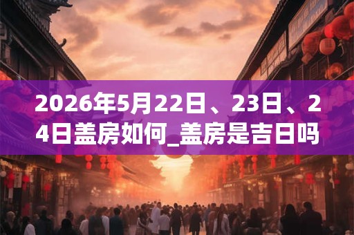 2026年5月22日、23日、24日盖房如何_盖房是吉日吗