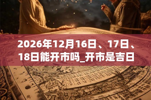 2026年12月16日、17日、18日能开市吗_开市是吉日吗