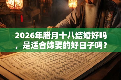 2026年腊月十八结婚好吗，是适合嫁娶的好日子吗？