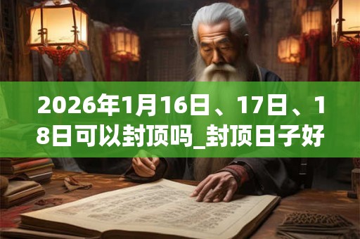 2026年1月16日、17日、18日可以封顶吗_封顶日子好吗