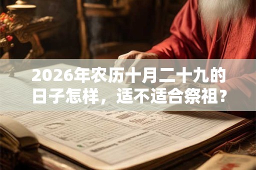 2026年农历十月二十九的日子怎样,适不适合祭祖? 2026年农历十月二十九的日子怎样,适不适合祭祖?