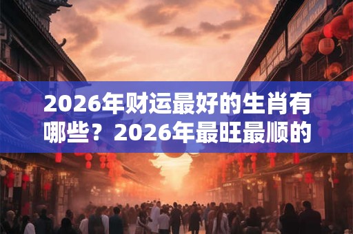2026年财运最好的生肖有哪些？2026年最旺最顺的生肖