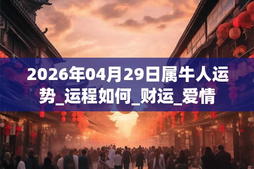 2026年04月29日属牛人运势_运程如何_财运_爱情