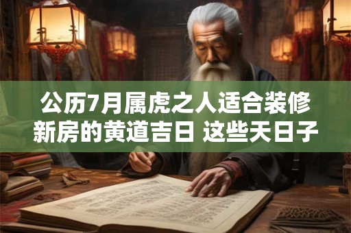 公历7月属虎之人适合装修新房的黄道吉日 这些天日子不错