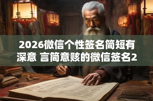 2026微信个性签名简短有深意 言简意赅的微信签名2026年版