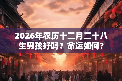 2026年农历十二月二十八生男孩好吗？命运如何？