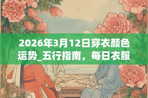 2026年3月12日穿衣颜色运势_五行指南,每日衣服颜色幸运色 2026年3月12日穿衣颜色运势_五行指南,每日衣服颜色幸运色