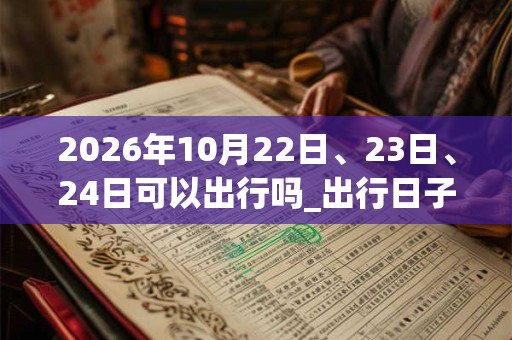 2026年10月22日、23日、24日可以出行吗_出行日子好吗
