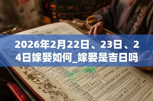 2026年2月22日、23日、24日嫁娶如何_嫁娶是吉日吗