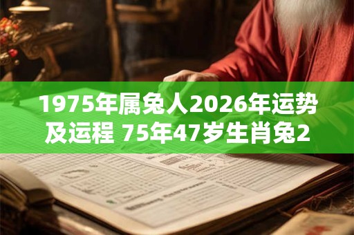1975年属兔人2026年运势及运程 75年47岁生肖兔2026年每月运势