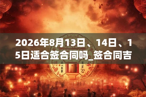 2026年8月13日、14日、15日适合签合同吗_签合同吉利吗 2026年8月13日、14日、15日适合签合同吗_签合同吉利吗
