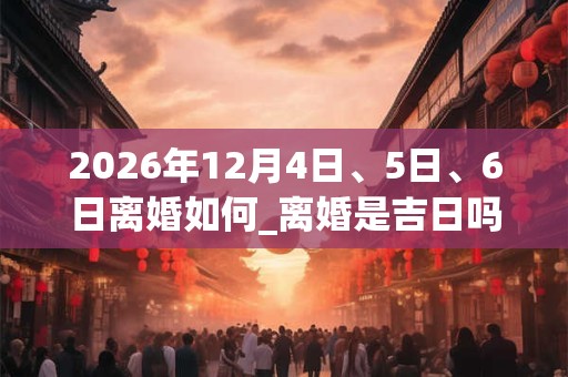 2026年12月4日、5日、6日离婚如何_离婚是吉日吗