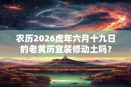农历2026虎年六月十九日的老黄历宜装修动土吗？