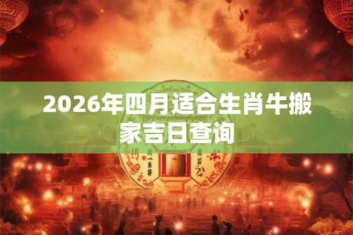 2026年四月适合生肖牛搬家吉日查询