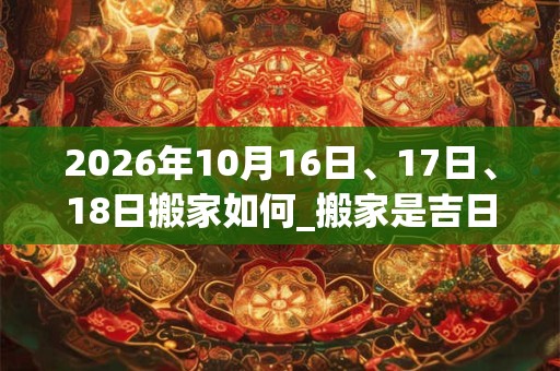 2026年10月16日、17日、18日搬家如何_搬家是吉日吗