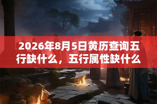 2026年8月5日黄历查询五行缺什么，五行属性缺什么