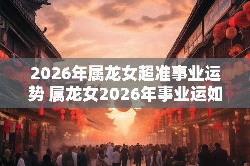 2026年属龙女超准事业运势 属龙女2026年事业运如何