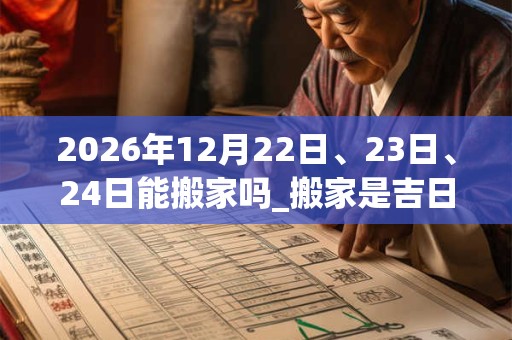 2026年12月22日、23日、24日能搬家吗_搬家是吉日吗 2026年12月22日、23日、24日能搬家吗_搬家是吉日吗