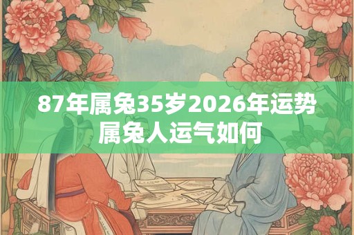 87年属兔35岁2026年运势 属兔人运气如何 87年属兔35岁2026年运势 属兔人运气如何