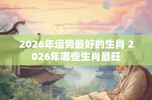 2026年运势最好的生肖 2026年哪些生肖最旺