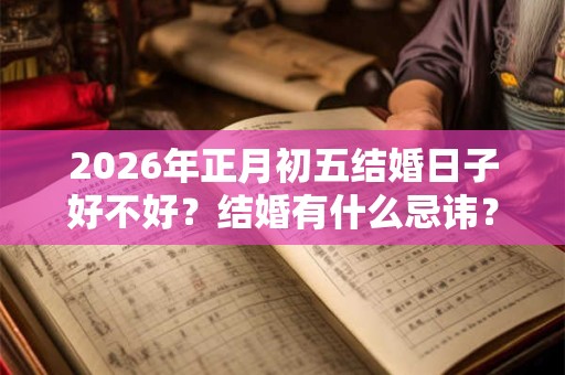 2026年正月初五结婚日子好不好？结婚有什么忌讳？