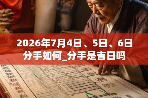 2026年7月4日、5日、6日分手如何_分手是吉日吗