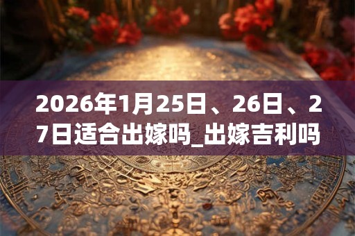 2026年1月25日、26日、27日适合出嫁吗_出嫁吉利吗