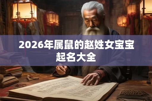 2026年属鼠的赵姓女宝宝起名大全